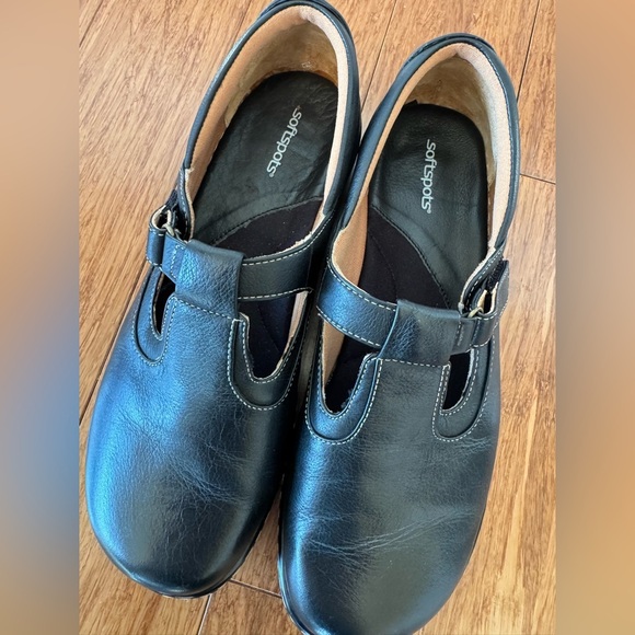Softspot Avenue Mary Janes Black Leather Shoes Women’s 9.5 W - Picture 6 of 12